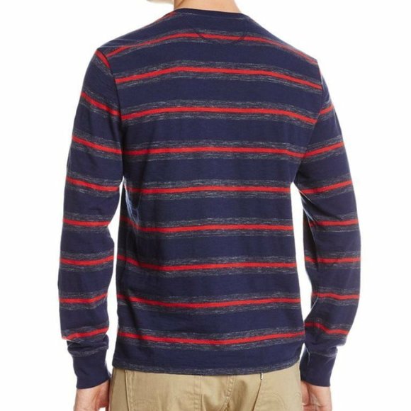 Jack Spade Lewis Striped Crewneck Shirt Peacoat - Picture 2 of 5
